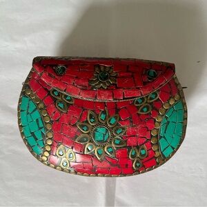Source Unknown Mosaic Crossbody Bag - Red and Green